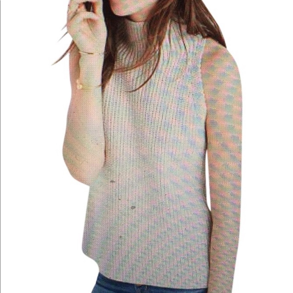 Madewell Off-white sweater tank mock turtleneck